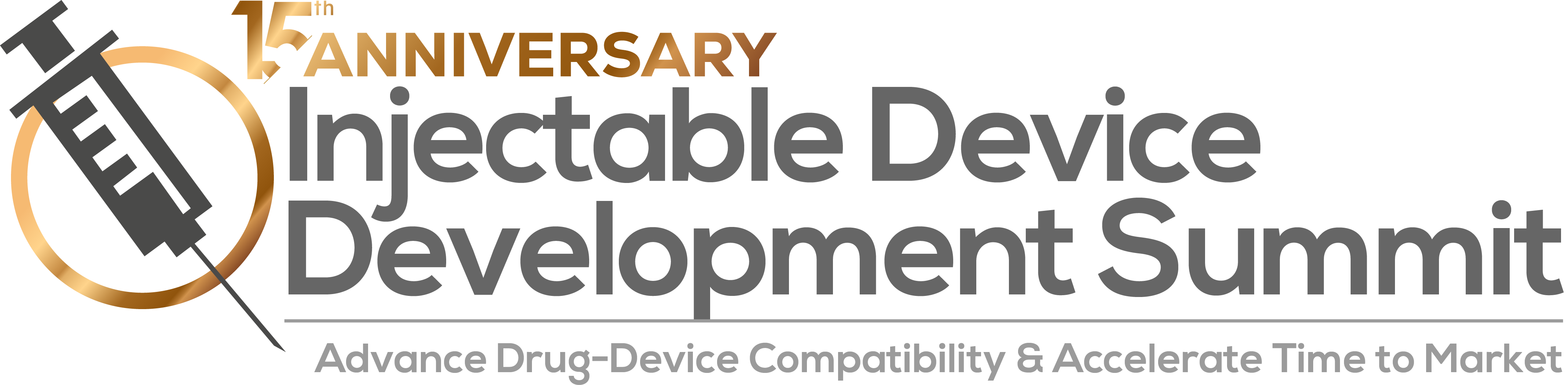 HW250507 60803 15th Anniversary Injectable Device Development Summit Logo COL TAG