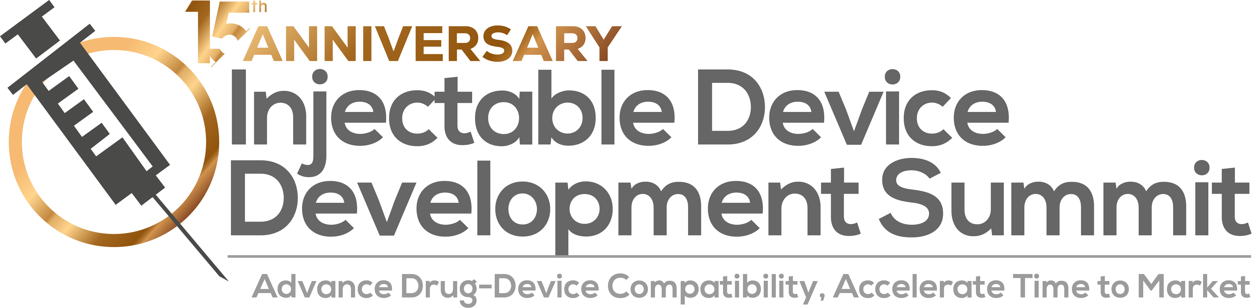 HW250507 60803 15th Anniversary Injectable Device Development Summit Logo COL TAG